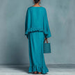 FJØRNA Hannah Bohemian two-piece set featuring a flowy top and wide-leg pants in a boho style, shown on a model.