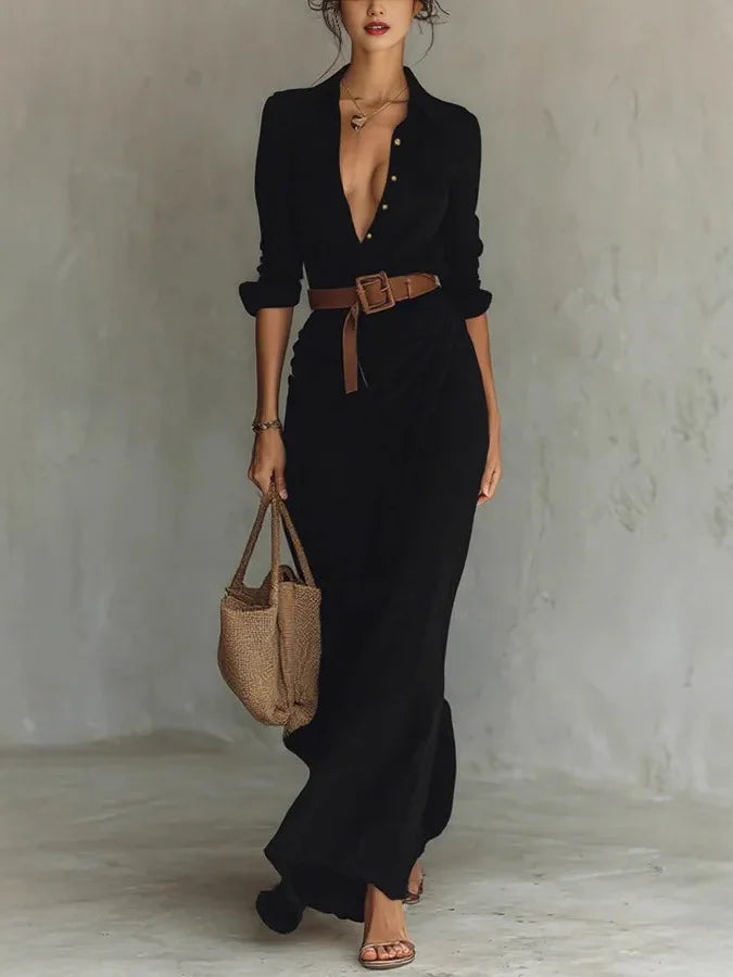 FJØRNA Anderson Wrap Maxi Dress in white, elegant sleeveless design with a flowing silhouette and tie waist detail.