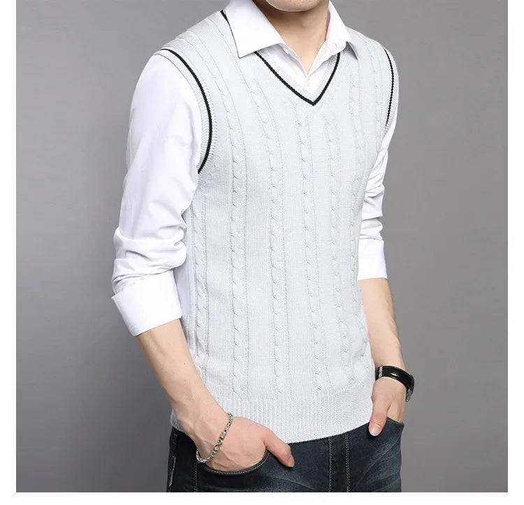Max – Mens Sweater Vest - Stylish Knit | V Neck Design 5