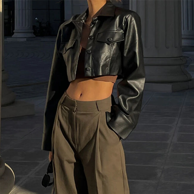 Mia – Leather Jacket Women + Stylish - Trendy | Short Coat 2