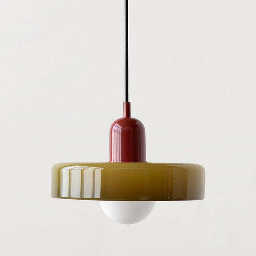 Colorful Glass Pendant Lamp with Adjustable Suspension