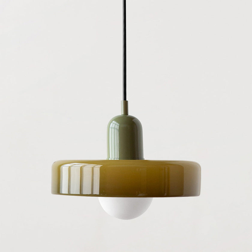 Colorful Glass Pendant Lamp with Adjustable Suspension