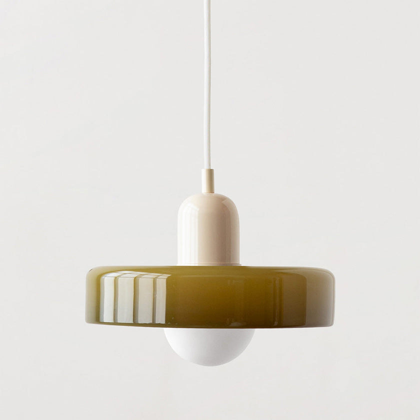 Colorful Glass Pendant Lamp with Adjustable Suspension