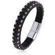 Dirk - Chic Black Braided Leather Wristband