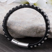 Dirk - Chic Black Braided Leather Wristband