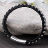 Dirk - Chic Black Braided Leather Wristband
