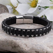 Dirk - Chic Black Braided Leather Wristband