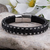 Dirk - Chic Black Braided Leather Wristband