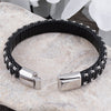 Dirk - Chic Black Braided Leather Wristband