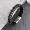 Dirk - Chic Black Braided Leather Wristband