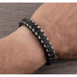 Dirk - Chic Black Braided Leather Wristband
