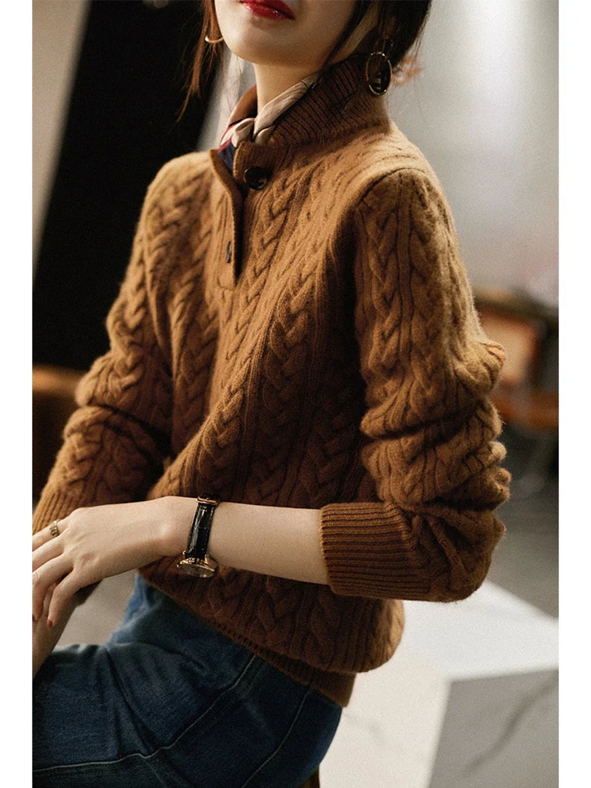 Cashmere Cable Knit Sweater - 4