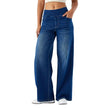Lace Jeans Women Wide Leg High Waist