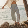 FJØRNA women's wide-leg denim trousers, stylish casual pants with a relaxed fit and classic blue denim fabric.