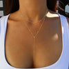 Lily | Elegant Layered Y-Necklace with Dainty Beads – Gold & Silver