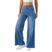 Lace Jeans Women Wide Leg High Waist