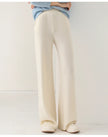 FJØRNA women's Merino wool joggers with wide-leg fit, soft and comfortable pants for casual wear and relaxed style.