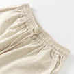 FJØRNA cotton linen wide leg women's trousers with drawstring waist, pull-on design and relaxed fit, light and breathable fabric.