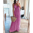 FJØRNA Renly sleeveless long white dress with flowing fabric, elegant and perfect for formal occasions or summer events.