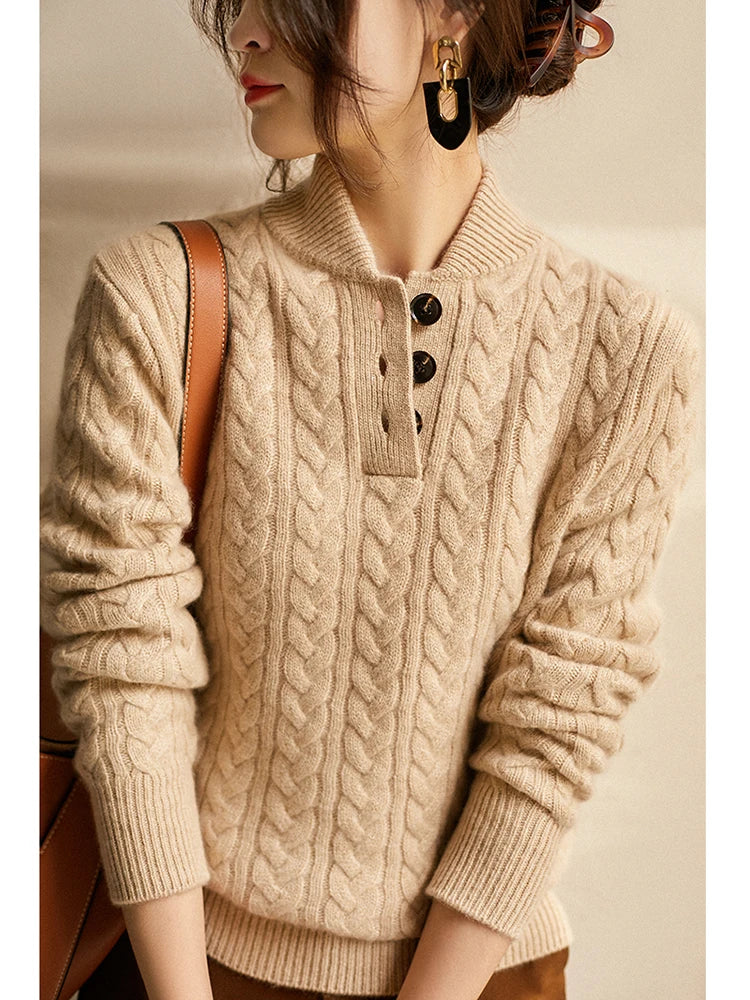 Cashmere Cable Knit Sweater - 10