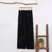 FJØRNA women's cotton linen wide leg trousers with drawstring, pull-on style, relaxed fit, ideal for casual or summer wear.