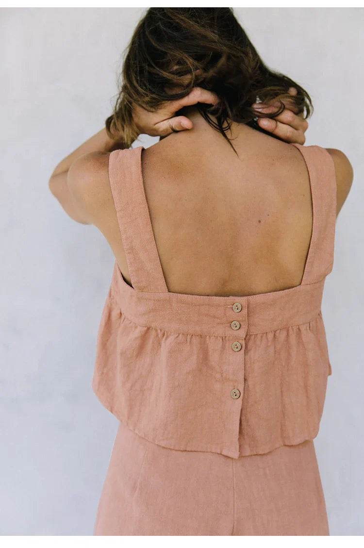 Linen Culotte Trousers Women