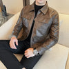 Alex – Men's Leather Jacket - Stylish Vintage | Slim Fit Coat 5