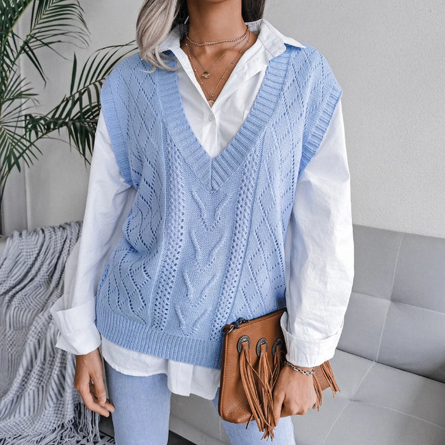Ava – [sweater vest women] - Stylish Knit | Sweater Vest 1