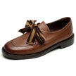 FJØRNA women's handcrafted leather loafers with cushioned insoles, stylish slip-on shoes for women.