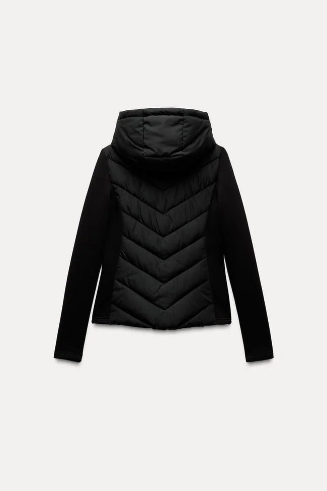 Elegant Hooded Jacket Patchwork