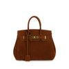 Kelly | Suede Shoulder Bag with Gold Hardware