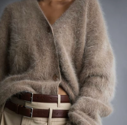 Elegant Button-Detail Cashmere Cardigan