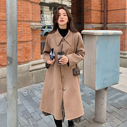 Nora | Long Casual Dyed Tweed Jacket with Button Detail