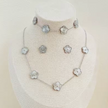 Linnea | Timeless Clover 3-in-1 Stainless Steel Jewelry Set: Necklace, Bracelet, and Earrings
