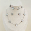 Linnea | Timeless Clover 3-in-1 Stainless Steel Jewelry Set: Necklace, Bracelet, and Earrings