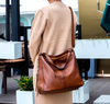 Amelia - Spacious Vegan Leather Hobo Shoulder Bag with Pouch