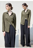 FJØRNA linen shirt for women, lightweight and breathable tops, featuring a relaxed fit and natural linen fabric.