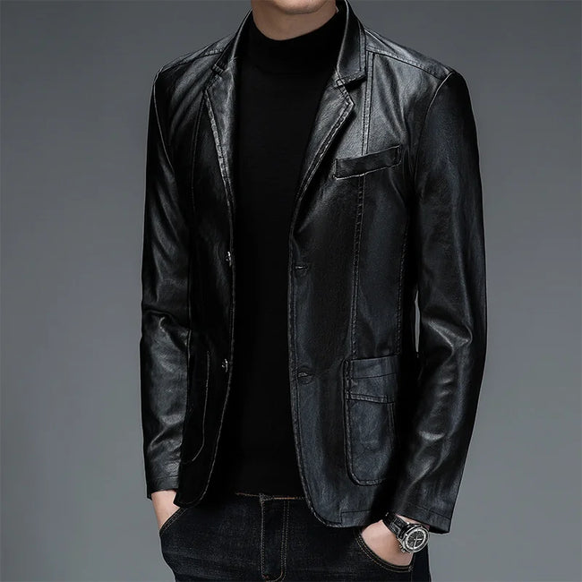 Alex – Black Leather Jacket + Men’s - Stylish/Slim | Blazer 1