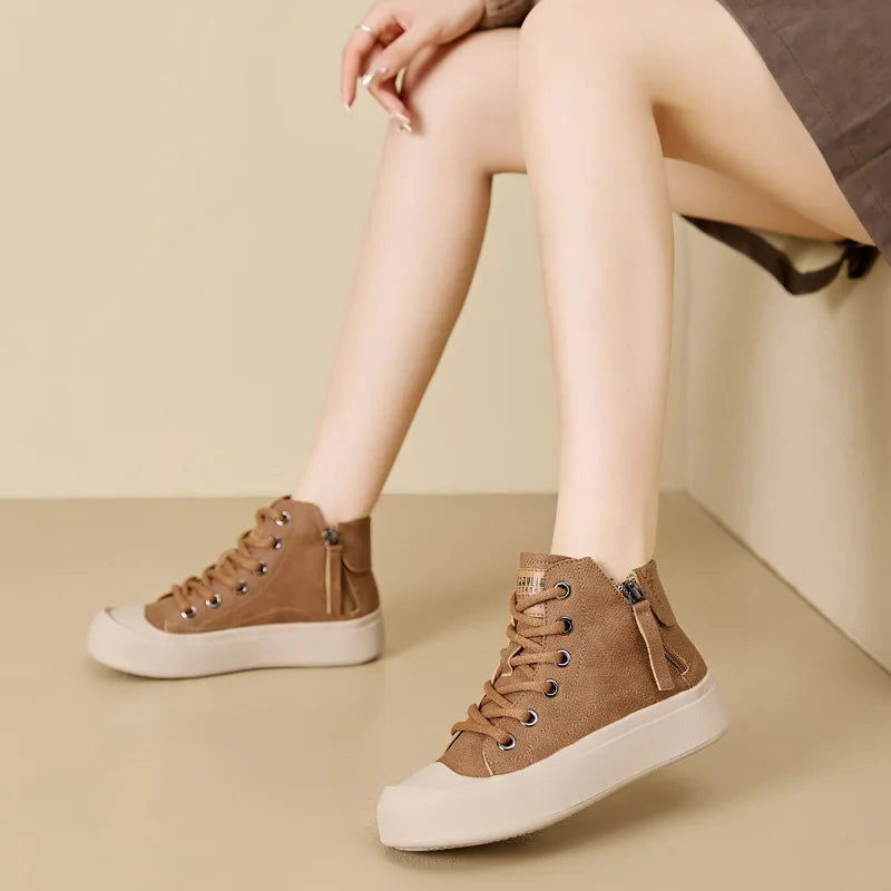 Mia – Women’s Retro High Top Sneakers | Casual Chic Style 4