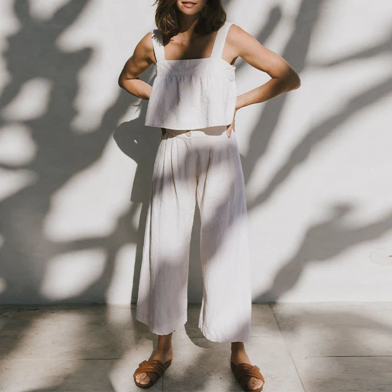 Linen Culotte Trousers Women