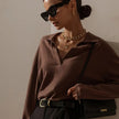 Knit Polo Top Women Collar