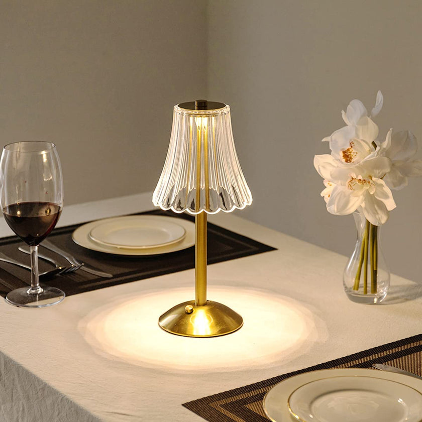 Alise - Golden Crystal Rechargeable Table Lamp
