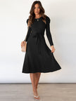 Elegant Knitted Jumper Dress Black - 5