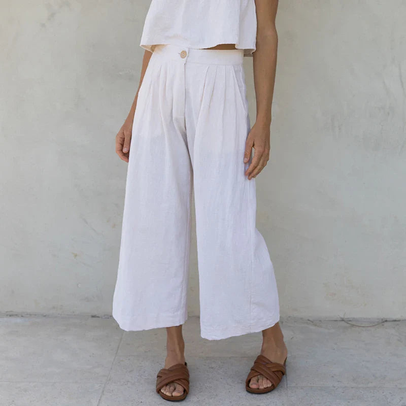 Linen Culotte Trousers Women