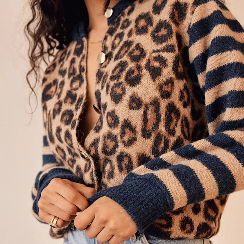 FJØRNA women's cotton cardigan, soft knit top with long sleeves, in a cozy, versatile design perfect for casual wear.
