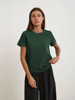 FJØRNA women's cotton T-shirt, soft and comfortable tops for women, featuring a classic fit and clean design.