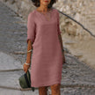 Jasmine - Chic V-Neck Polyester Summer Dress