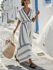 FJØRNA Carter summer elegant casual wedding dress, flowing fabric with a fitted bodice and A-line skirt, perfect for warm-weather occasions.