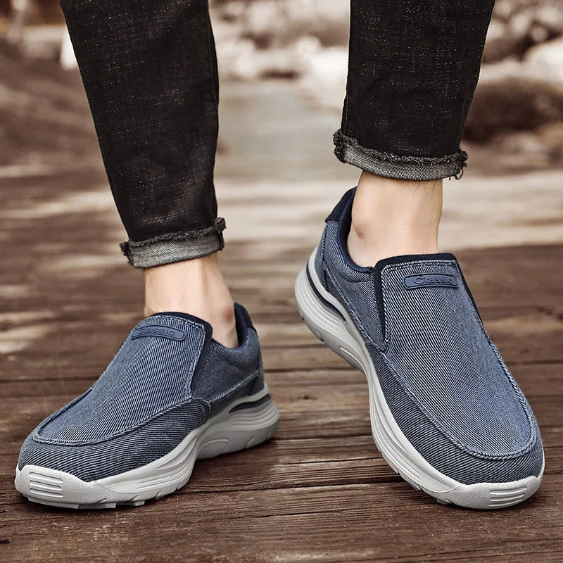 Breathable Canvas Loafers Blue