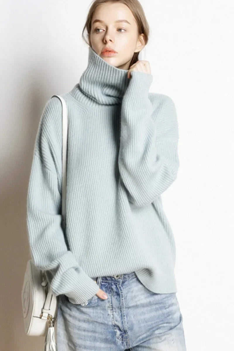 Daisy – Women’s Turtleneck Top + Cozy Oversized | Sweater 9